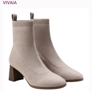 VIVAIA Thalita Round-Toe Water-Repellent Heeled Boot | EU 38.5 | US 7-7.5